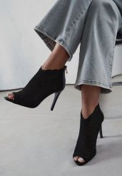 Czarne Eleganckie Ażurowe Sandały Vices na Szpilce Nelithin. Czarne sandały damskie Renee, z aplikacjami, bez obcasa, na obcasie. Za 139.99 zł.