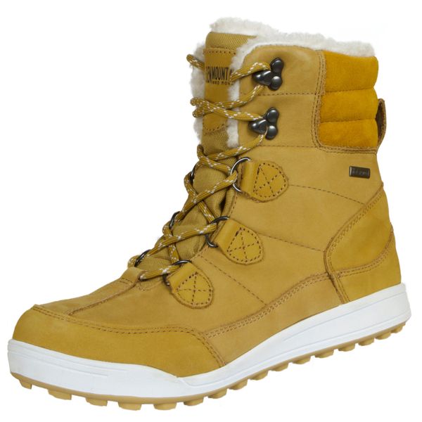 Wodoodporne buty zimowe damskie futro wełna jagnięca. Brązowe obuwie trekkingowe damskie GUGGEN MOUNTAIN, na zimę. W wyprzedaży za 626.21 zł.