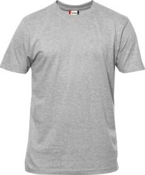 Clique Premium-T męski T-shirt z bawełny z okrągłym dekoltem – grey melange. Szare t-shirty męskie CLIQUE, m, bez wzorów, z bawełny, bez kołnierzyka. Za 95.66 zł.