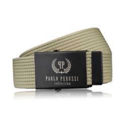 Pasek męski 95 cm pasek męski parciany khaki Paolo Peruzzi PW-27-95. Brązowe paski męskie bez wzorów, z jeansu, eleganckie. Za 34.00 zł.