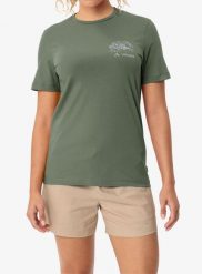 Koszulka bawełniana damska Vaude Spirit T-Shirt II. Zielone t-shirty damskie Vaude, xs, bez wzorów, z bawełny, bez kołnierzyka. Za 101.19 zł.