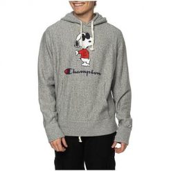 Bluza sportowa męska Champion X Peanuts. Szare bluzy sportowe męskie CHAMPION, bez wzorów, sportowe, bez kołnierzyka, bez ramiączek. Za 307.00 zł.