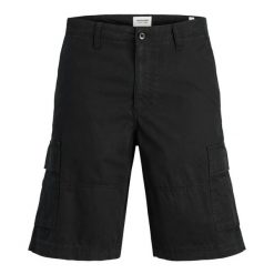 Szorty Jack & Jones Cargo Cole Mateo czarne. Czarne szorty męskie Jack&Jones, bez kołnierzyka. Za 126.86 zł.
