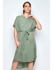 H.H.G. Sukienka w kolorze khaki rozmiar: M. Brązowe sukienki damskie H.H.G., na co dzień, m, bez wzorów, z wiskozy, bez kołnierzyka, bez ramiączek, midi, proste. Za 136.13 zł.
