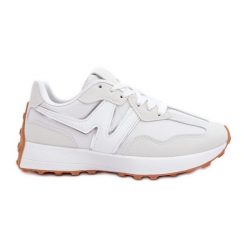 Buty Sportowe Sneakersy Damskie Białe. Białe buty sportowe na co dzień damskie bez wzorów, ze skóry. Za 146.62 zł.