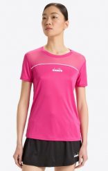 Koszulka tenisowa damska Diadora L. SS Core T-Shirt. Białe t-shirty damskie Diadora, l, bez wzorów, z materiału, bez kołnierzyka. Za 110.00 zł.