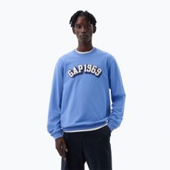 Bluza męska GAP Logo 1969 Crewneck. Niebieskie bluzy bez kaptura męskie GAP, m, z bawełny. Za 149.99 zł.