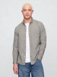 GAP Koszula - Regular fit - w kolorze szarym rozmiar: M. Szare koszule męskie GAP, m, bez wzorów, bez kołnierzyka, bez ramiączek. Za 105.38 zł.