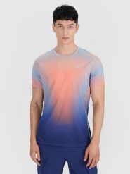 4F T-shirt treningowy regular szybkoschnący męski 4F x Robert Lewandowski - turkusowy S. Niebieskie t-shirty męskie 4f, m, bez wzorów, z dzianiny, bez kołnierzyka. Za 149.99 zł.