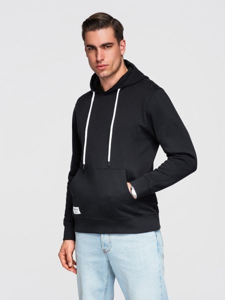 Bluza męska bawełniana dresowa BASIC kangurka z kapturem OM-SSBN-0270 -. Czarne bluzy z kapturem męskie Ombre Clothing, m, z bawełny. W wyprzedaży za 118.99 zł.