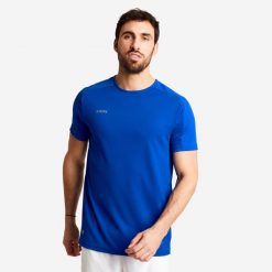 Koszulka do piłki nożnej z krótkim rękawem Kipsta Viralto Club. Brązowe t-shirty sportowe męskie KIPSTA, l, z materiału, bez ramiączek, do piłki nożnej. Za 54.99 zł.