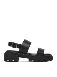 DeeZee Sandały CEO-H3T9820-2 Czarny. Czarne sandały damskie DeeZee, bez wzorów, ze skóry, bez obcasa, na płaskiej podeszwie. Za 139.99 zł.