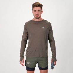 Koszulka termiczna męska do biegania THERMO LONG. Zielone t-shirty sportowe męskie BODYCROSS, na zimę, m, z materiału, bez ramiączek, do biegania. Za 391.99 zł.