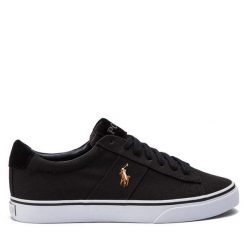 Tenisówki Polo Ralph Lauren. Czarne trampki i tenisówki męskie Polo Ralph Lauren, bez wzorów, bez zapięcia. Za 299.99 zł.