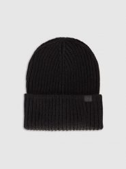 4F Czapka zimowa damska - czarna Uniwersalny. Czarne czapki zimowe damskie 4f, z materiału. Za 99.99 zł.