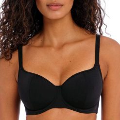 Damski top do kostiumu kąpielowego Freya Jewel cove. Czarne topy sportowe damskie FREYA ACTIVE, na jesień, bez wzorów, bez ramiączek. Za 224.70 zł.