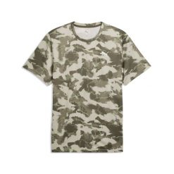 Koszulka Puma Essentials Aop. Zielone t-shirty sportowe męskie Puma, bez ramiączek, do piłki nożnej. Za 228.00 zł.