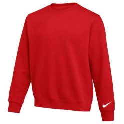 Bluza dresowa sportowa męska Park 26 Fleece Crew Swoosh. Czerwone bluzy bez kaptura męskie Nike, bez wzorów, z bawełny, sportowe, bez kołnierzyka, bez ramiączek. Za 219.99 zł.