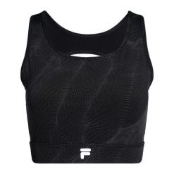 Biustonosz FILA Reboredo AOP. Czarne biustonosze sportowe damskie Fila, bez wzorów, z elastanu. Za 79.99 zł.
