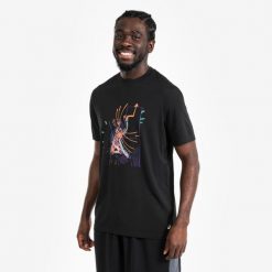 Koszulka do koszykówki Tarmak TS500 Fast. Czarne t-shirty damskie KIPSTA, l, bez wzorów, z materiału, bez kołnierzyka. Za 39.99 zł.