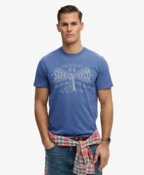 Superdry Lo-fi Dockside T-Shirt – 100% bawełna organiczna, relaxed fit. Niebieskie t-shirty damskie Superdry., l, bez wzorów, z bawełny, bez kołnierzyka. Za 201.90 zł.