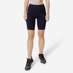 Legginsy do biegania krótkie damskie Kiprun Run 500 Comfort. Niebieskie legginsy damskie KIPRUN, m, bez wzorów, z materiału. Za 59.99 zł.