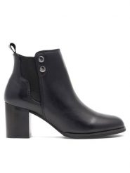 Lasocki Botki WB-BOUVIER-AW22-51 Czarny. Czarne botki damskie Lasocki, ze skóry, bez obcasa, na słupku, bez zapięcia. Za 279.99 zł.