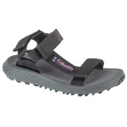 Sandały Columbia Konos Globetrot Sandal 2126911010 czarne. Czarne sandały damskie bez wzorów, z gumy, bez obcasa. W wyprzedaży za 311.49 zł.