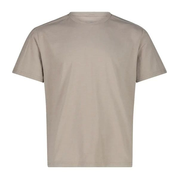 Lekki kompresyjny T-shirt z poliestru CMP. Brązowe t-shirty męskie CMP, m, bez wzorów, z materiału, bez kołnierzyka. Za 163.50 zł.