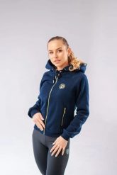Bluza jeździecka Josie. Niebieskie bluzy z kapturem damskie JD ATTACK, l, z bawełny. Za 332.05 zł.