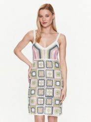 NAF NAF Sukienka dzianinowa Mbohemia XENR10 Zielony Regular Fit. Zielone sukienki damskie Naf Naf, l, bez wzorów, z dzianiny, bez kołnierzyka, bez ramiączek. Za 159.99 zł.