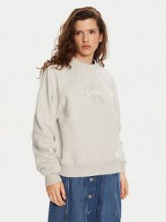 Calvin Klein Jeans Bluza Chenille J20J224652 Szary Regular Fit. Szare bluzy bez kaptura damskie Calvin Klein Jeans, xl, z bawełny. Za 359.99 zł.