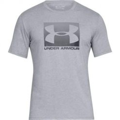 Koszulka sportowa męska Under Armour Boxed Sportstyle. Czarne t-shirty sportowe męskie Under Armour, m, z bawełny, bez ramiączek, na fitness i siłownię. Za 114.10 zł.