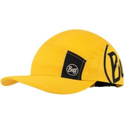 Czapka z daszkiem BUFF 5 PANEL GO CAP LOGO. Żółte czapki męskie Buff, bez wzorów, sportowe. Za 130.99 zł.