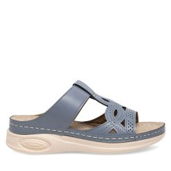 Klapki Clara Barson. Niebieskie klapki damskie Clara Barson, bez wzorów, bez obcasa. Za 53.99 zł.