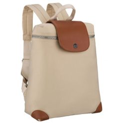 Beżowo-brązowy, miejski plecak damski z poliestru zamykany suwakiem - Peterson. Brązowe plecaki damskie Peterson, bez wzorów. Za 99.99 zł.