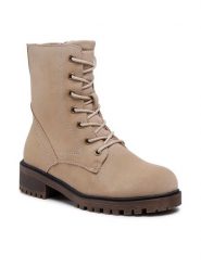 Clara Barson Trapery WS5600-09 Beżowy. Brązowe trapery damskie Clara Barson, ze skóry, bez obcasa. Za 119.99 zł.