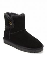 Gooce Skórzane botki zimowe "Gabriela" w kolorze czarnym rozmiar: 37. Czarne botki damskie Gooce, na zimę, ze skóry, bez obcasa, bez zapięcia. Za 187.96 zł.