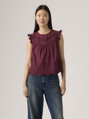 Levi's Bluzka w kolorze fioletowym rozmiar: XS. Różowe bluzki damskie Levi's, s, bez wzorów, z bawełny, bez kołnierzyka, bez ramiączek. Za 157.32 zł.
