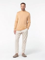 Basiclo Sweter w kolorze jasnobrązowym rozmiar: XL. Brązowe swetry męskie Basiclo, xl, bez wzorów, z bawełny, bez kołnierzyka. Za 105.38 zł.