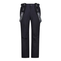 Spodnie męskie narciarskie CMP 3W17397N. Czarne spodnie materiałowe męskie CMP, bez wzorów, z tkaniny, sportowe. Za 699.99 zł.