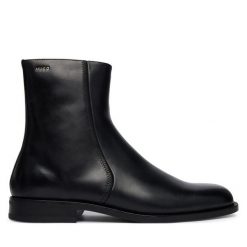 Botki HUGO. Czarne buty zimowe męskie Hugo, bez zapięcia. Za 1,149.00 zł.