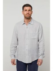 Rodier Lin Lniana koszula w kolorze jasnoszarym rozmiar: XL/XXL. Szare koszule męskie Rodier Lin, xl, bez wzorów, ze lnu, bez kołnierzyka, bez ramiączek. Za 127.35 zł.