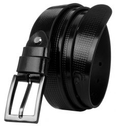 Pasek męski czarny Rovicky PLW-R-14 BLACK. Czarne paski męskie ROVICKY, z aplikacjami, ze skóry. Za 43.00 zł.