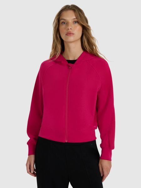4F Bluza dresowa rozpinana z modalem damska - różowa L. Czerwone bluzy sportowe damskie 4f, l, z dresówki. W wyprzedaży za 189.99 zł.