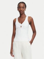 Bardot Top Mason 60462TB Biały Slim Fit. Białe topy sportowe damskie BARDOT, l, bez wzorów, z bawełny, bez ramiączek. Za 309.99 zł.