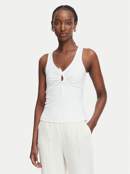 Bardot Top Mason 60462TB Biały Slim Fit. Białe topy damskie BARDOT, l, bez wzorów, z bawełny, bez ramiączek. Za 309.99 zł.