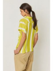 SKFK Bluzka "Uma" w kolorze żółto-białym rozmiar: M. Żółte bluzki damskie SKFK, m, bez wzorów, z wiskozy, bez kołnierzyka, bez ramiączek. Za 239.99 zł.