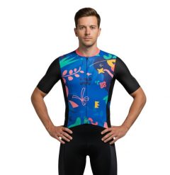 Koszulka rowerowa męska Ottima Matissa. Niebieskie t-shirty sportowe męskie C-LAB, na lato, m, z meshu, bez ramiączek, rowerowe. Za 537.83 zł.