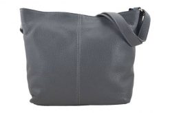 Listonoszka skórzana BARBERINI'S szara 12-3. Szare shopper bag damskie Barberinis, bez wzorów, ze skóry, duże, bez dodatków. Za 199.99 zł.